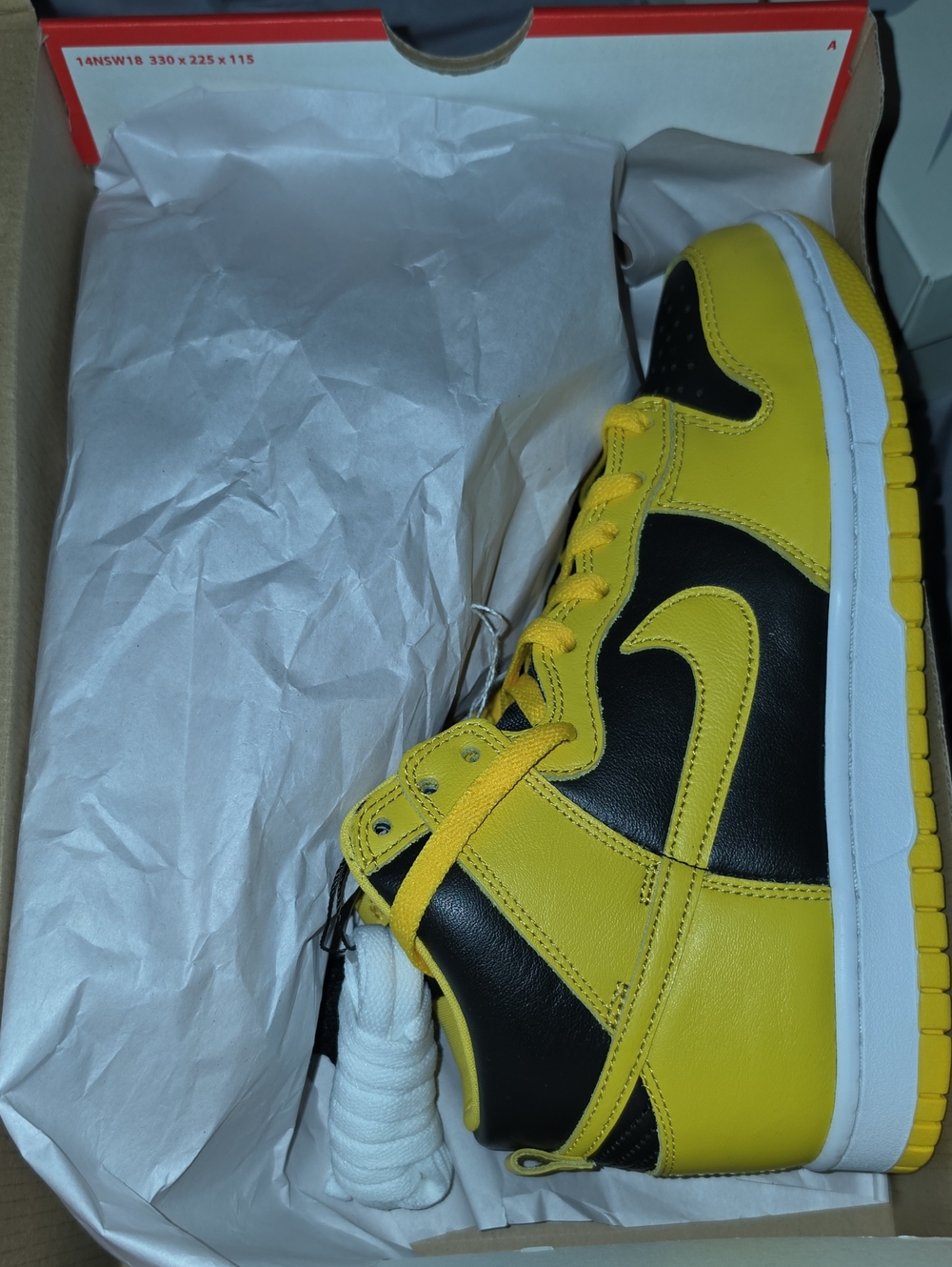Nike Kids High-Top Sneaker in Yellow and Black